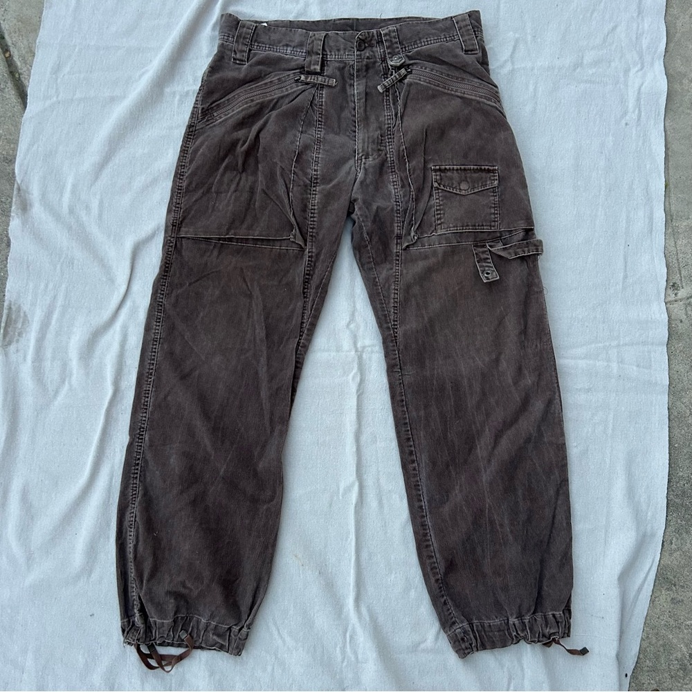 Vintage 00s Diesel Brown Corduroy Cargo Pants, Y2K Utility Streetwear Gorpcore